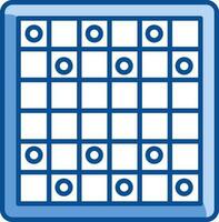 Checkers Game Icon In Blue And White Color. vector