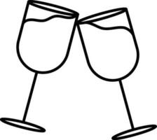 Flat illustration of wine glass. vector