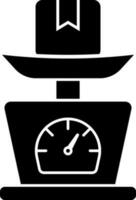 black and white weighing machine icon or symbol. vector