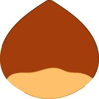 Flat Style Hazelnut Icon In Brown Color. vector