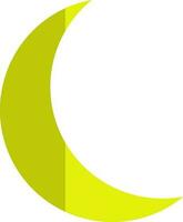 Illustration of a half moon in yellow color. vector