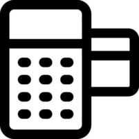 POS terminal machine icon in line art. vector