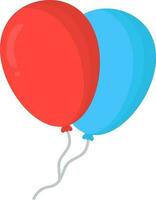 Blue And Red Balloon Bunch Flat Icon. vector