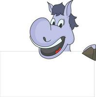 Character of horse holding blank frame. vector