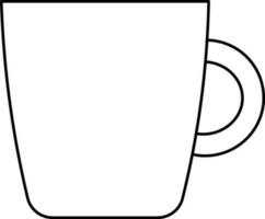 Vector Illustration of Cup Icon in Thin Line Art.