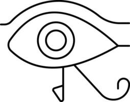 Eye Of Ra Icon In Black Outline. vector