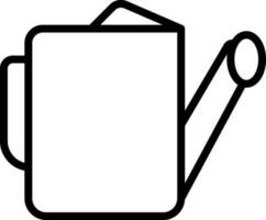 Watering Can Icon in Black Outline. vector