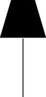 Black stand lamp in flat style. vector