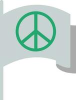 Waving Peace Flag Icon In Green And Grey Color. vector