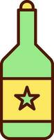 Best Drink Bottle Icon In Green And Yellow Color. vector