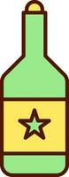 Best Drink Bottle Icon In Green And Yellow Color. vector