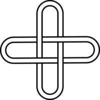 Celtic Knot Or Cross Icon In Black Outline. vector