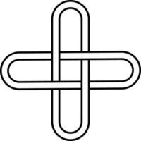 Celtic Knot Or Cross Icon In Black Outline. vector
