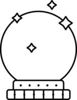 Crystal Ball Icon In Black Outline. vector