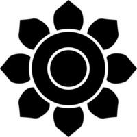 Vector sign or symbol of flower in black color.