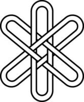 Overlapping Flower Icon In Linear Style. vector