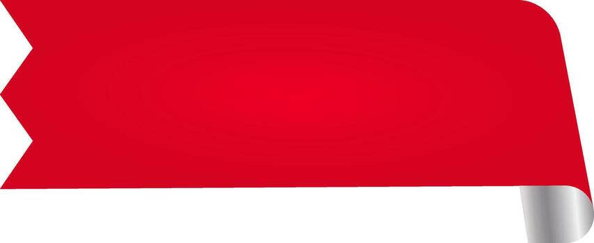 Empty Curl Paper Tag Or Banner In Red Color. vector