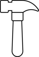 Nail Hammer Black Outline Icon. vector