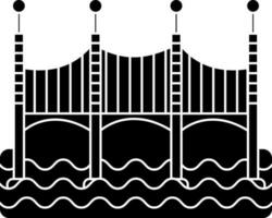 puente icono o símbolo en negro y blanco color. vector