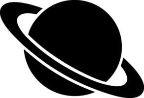 Illustration of saturn glyph icon. vector