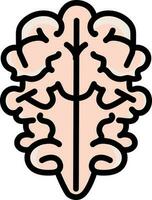 Human Brain Top View Icon In Peach Color. vector