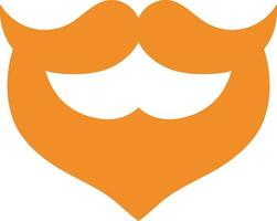 Beard With Mustache Icon In Flat Style. vector