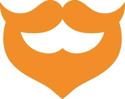 Beard With Mustache Icon In Flat Style. vector