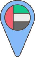 UAE Location Point Colorful Icon. vector