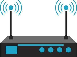 Flat style router in grey and blue color. vector