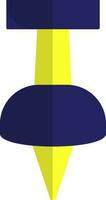 Push pin in yellow and blue color. vector