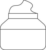 Cream Jar Icon in Thin Line Art. vector