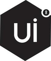 ui8 logo en plano estilo ilustración. vector