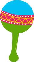 Colorful Maracas Or Rattle Element In Flat Style. vector