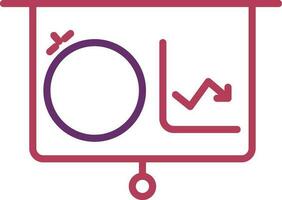 Financial Presentation Chart Icon In Pink And Purple Color. vector