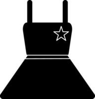 Black dress decorated with star. vector