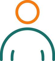 User icon or symbol in green and orange line art. vector