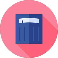 Blue Weight Machine Icon On Pink Background. vector