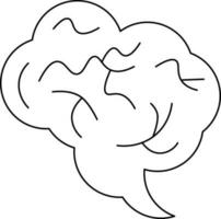 Flat Style Brain Icon in Line Art. vector