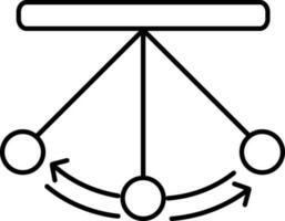 Pendulum Icon Or Symbol In Black Line Art. vector