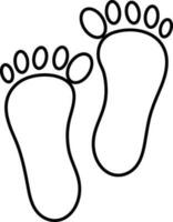 Isolated Footprint Icon In Line Art. vector