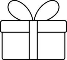 Isolated Gift Box Icon In Line Art. vector