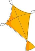 Doodle Kite Element In Orange Color. vector