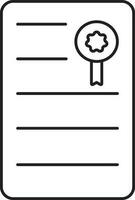 Illustration Of Certificate Icon In Line Art. vector
