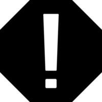 Flat style warning icon in Black and White color. vector