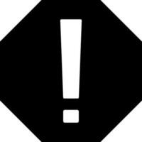 Flat style warning icon in Black and White color. vector