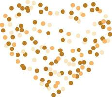 Heart Made By Golden Dots Element. vector