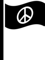 Peace sign flag icon in Black and White color. vector