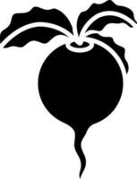 Beet icon in Black and White color. vector