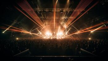 The illuminated stage lit up the night for dancing enthusiasts generated by AI photo