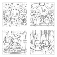 Yellow Mouse in Coloring Book Pages vector